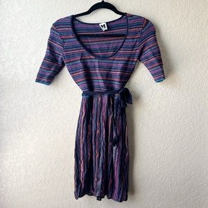 Missoni striped tie waist dress